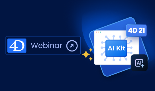 Access the webinar 4D AI in 4D 21 replay